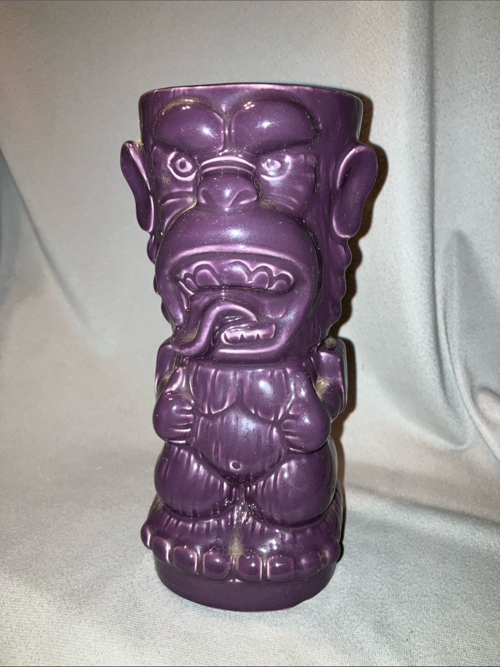 Purple Tiki Ceramic Vase - Decorative Home Accent